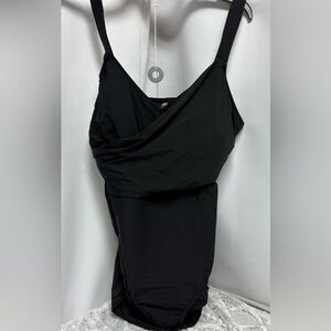Lands End Black 1 piece Swimsuit Size with Shelf bra 12 D